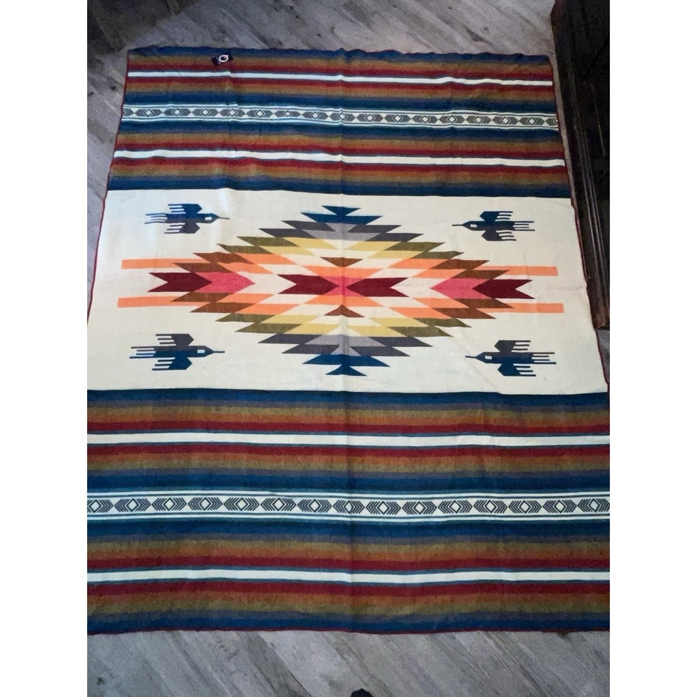 Alpaca (80%) Blanket By Indian Creations By Incas XLarge 75"X90" Andean Pattern